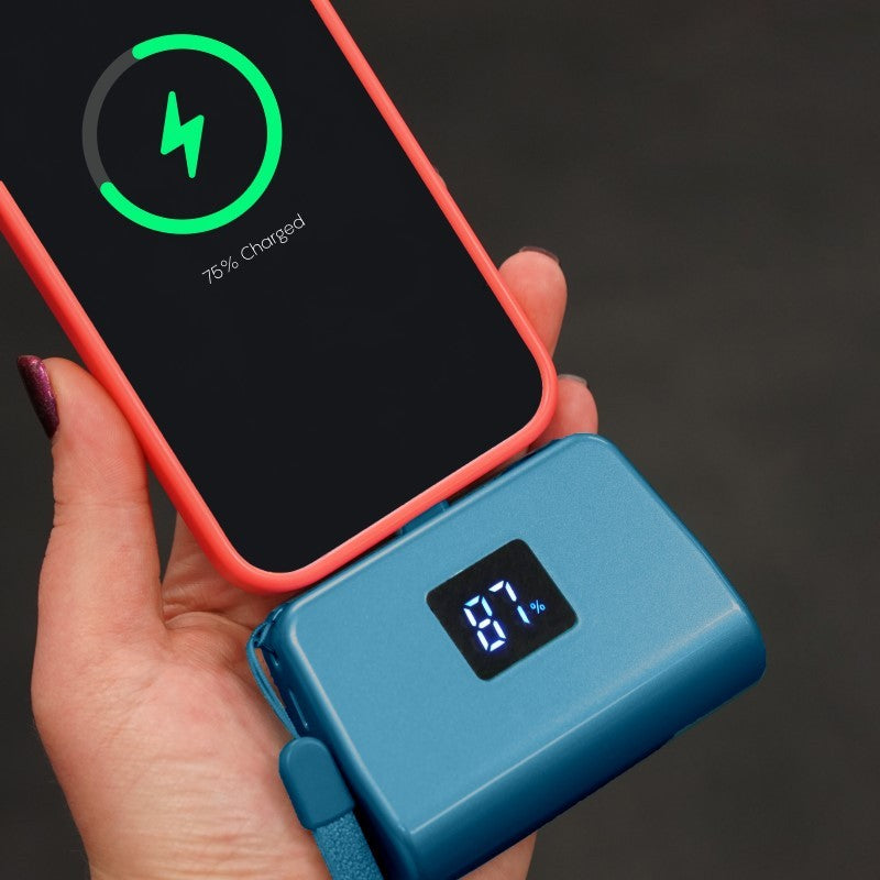 TOTALBOOST MINI 5,000MAH POWER BANK W/ INTERCHANGEABLE ADAPTERS