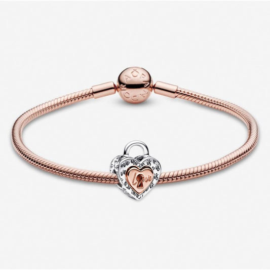 TWO-TONE PADLOCK BRACELET - (SIZE 7.5)