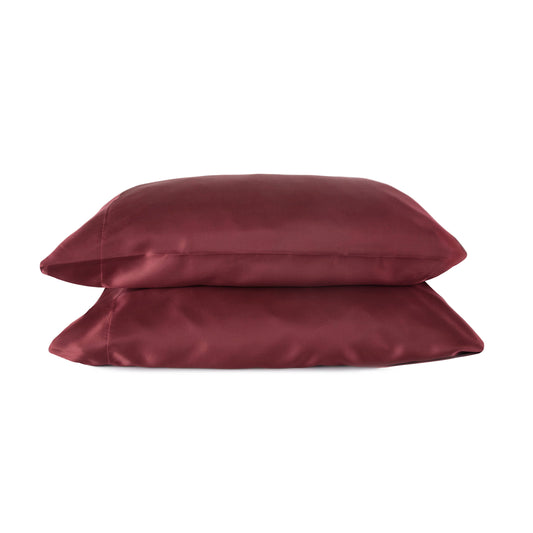 SATIN SOLID KING PILLOWCASE PAIR