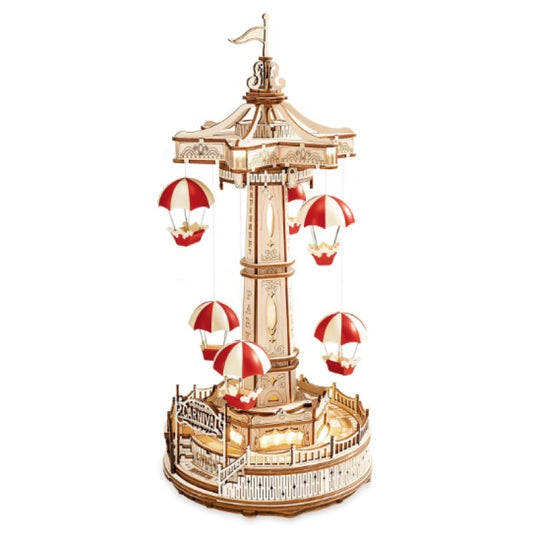 ELECTRO MECHANICAL WOODEN PUZZLE - (PARACHUTE TOWER)