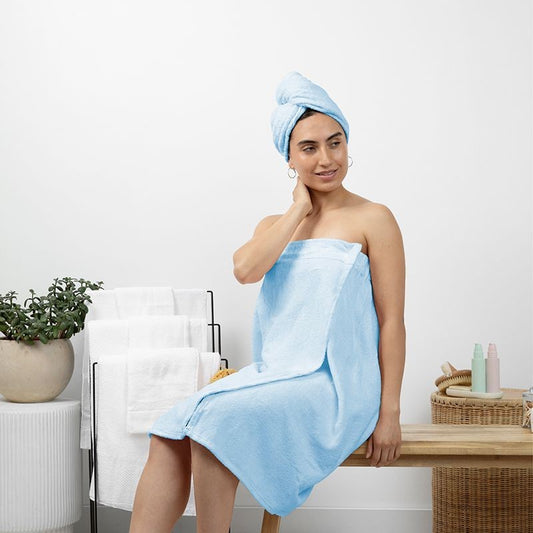 BAMBOO HAIR TURBAN WRAP SET