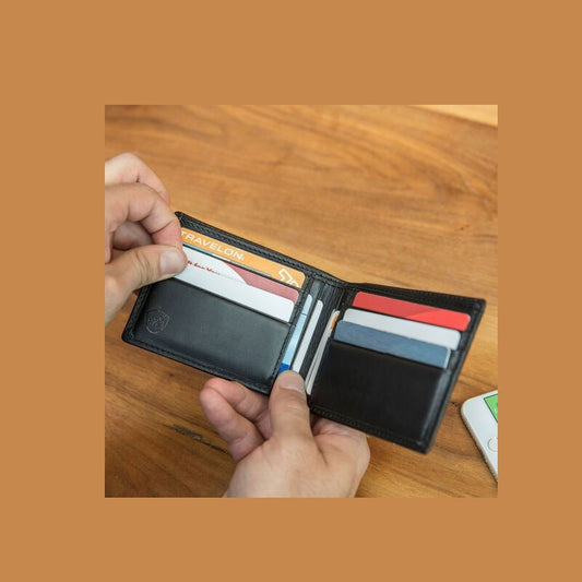 RFID BLOCKING LEATHER BILLFOLD WALLET