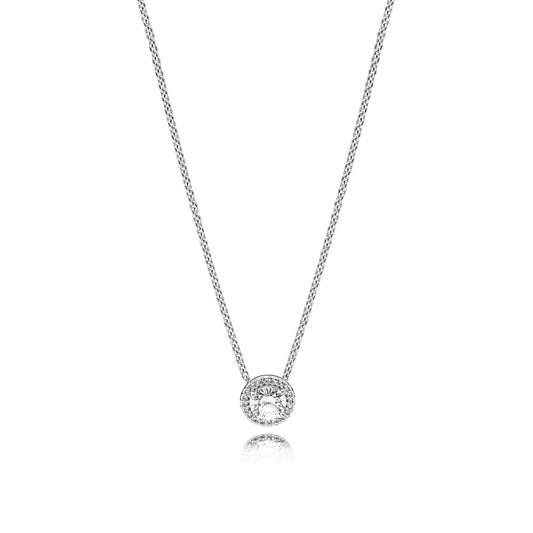 ROUND SPARKLE HALO NECKLACE