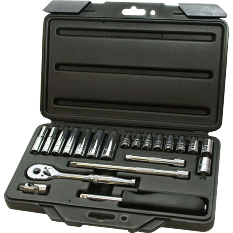 21 - PIECE SAE SOCKET SET WITH CASE