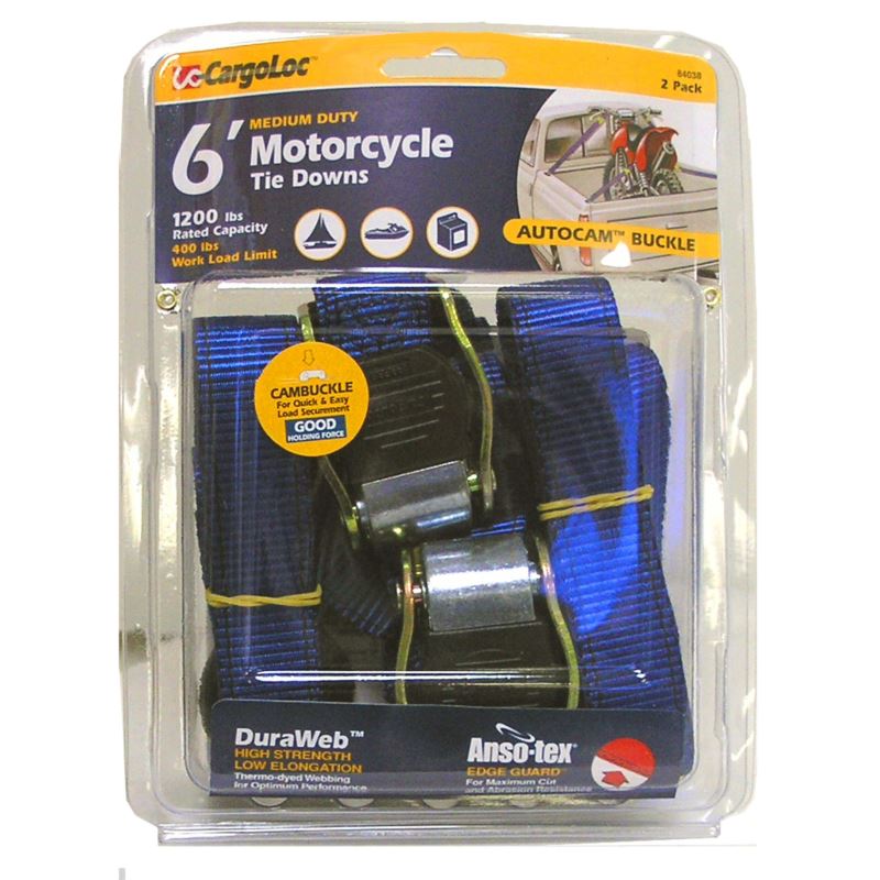 2 - PIECE CARGOLOC MOTORCYCLE TIE DOWNS