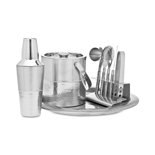9 - PIECE STAINLESS STEEL BAR SET