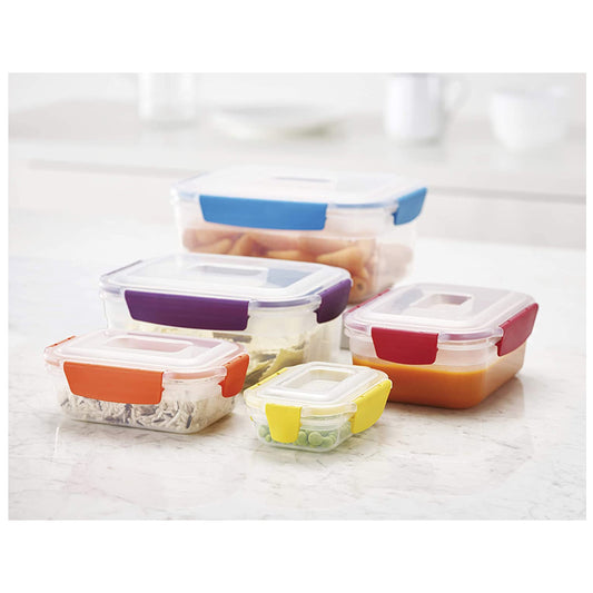 10 - PIECE NEST LOCK PLASTIC FOOD STORAGE CONTAINER SET