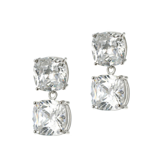 LADIES DOUBLE CUSHION DROP EARRINGS